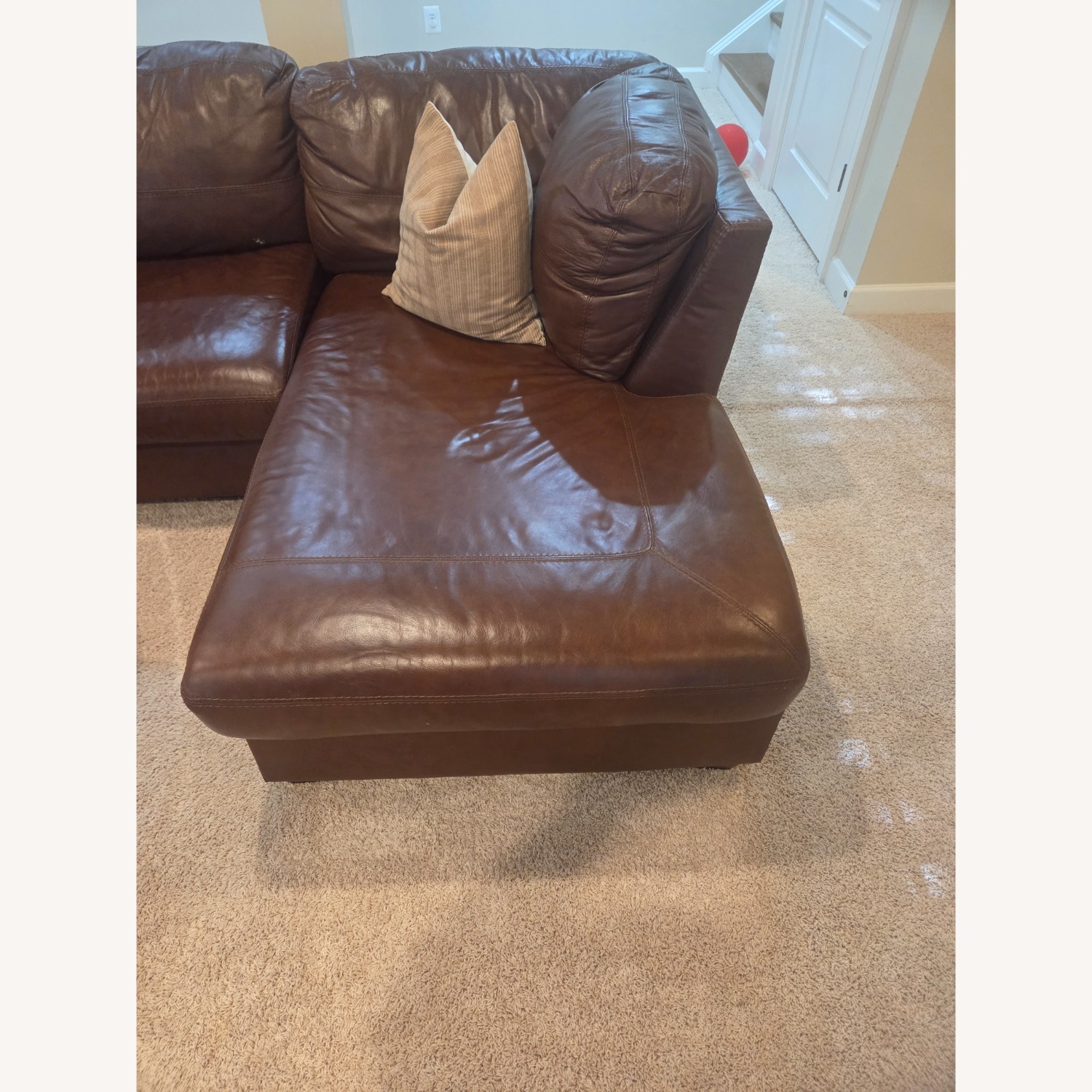 Ashley Furniture Leather Sectional 3piece Sofa - image-2