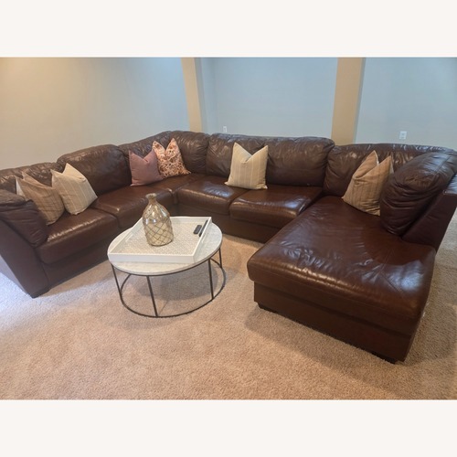 Used Ashley Furniture Leather Sectional 3piece Sofa for sale on AptDeco
