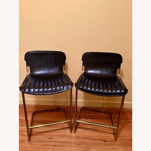 Used CB2 Kravitz Design Leather Counter Stools for sale on AptDeco
