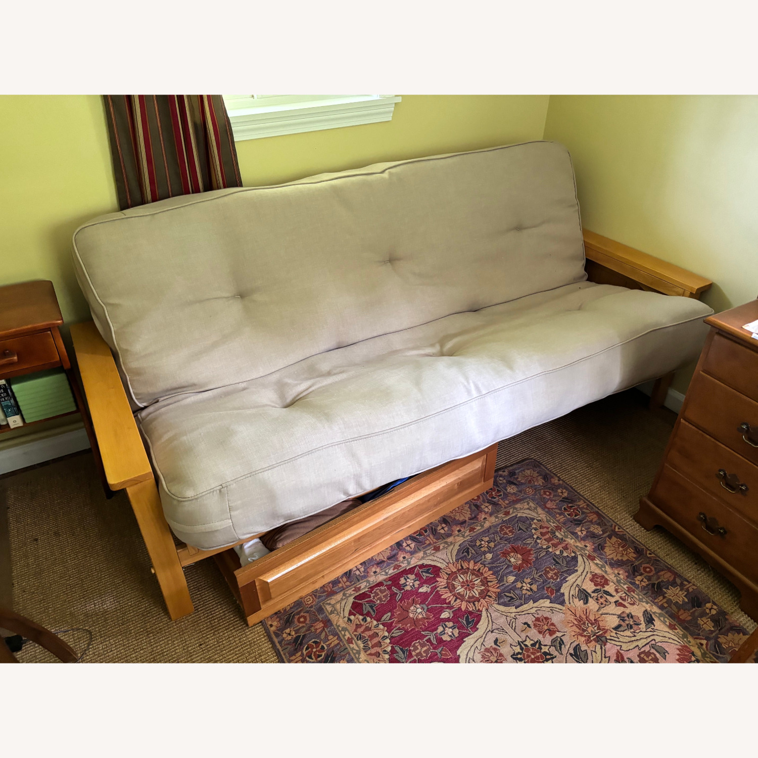 Full-Size Futon with Arms and 2 Storage Drawers - image-1