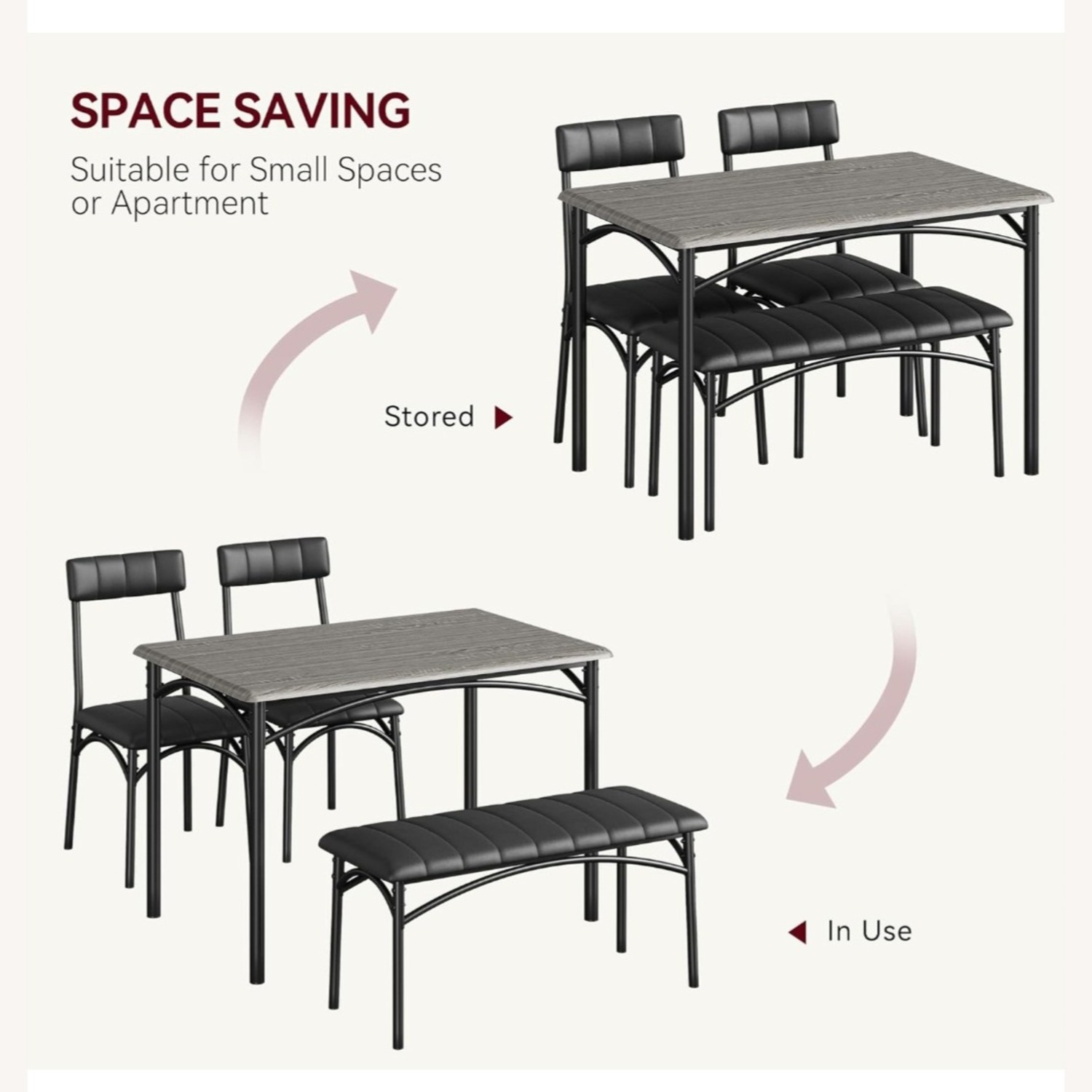 Garvee Dining Table Set for 4 - image-3