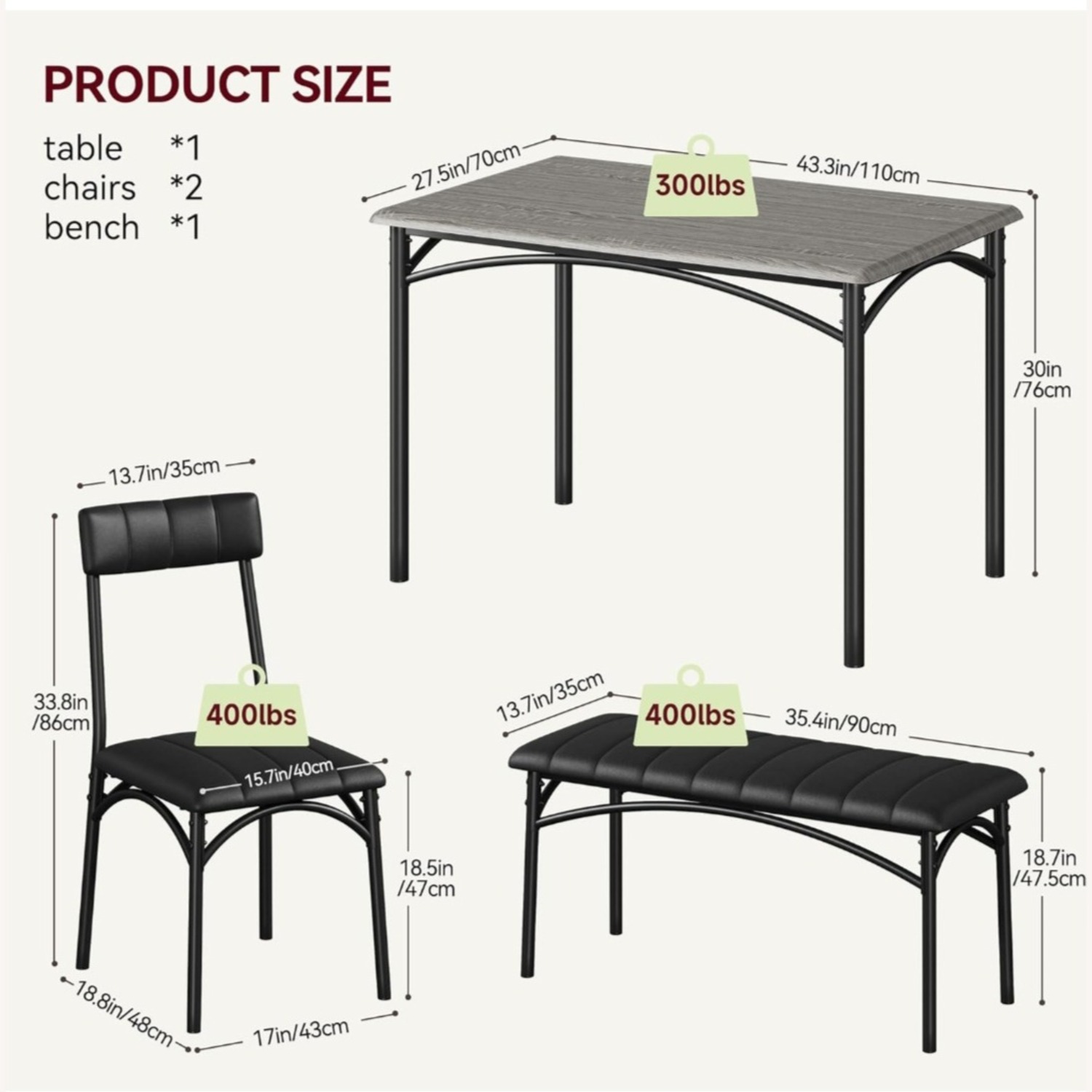 Garvee Dining Table Set for 4 - image-2