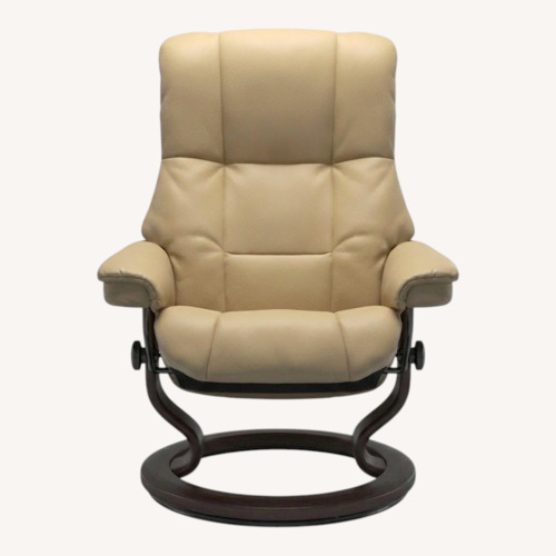 Used Ekornes Light Brown Leather Armchair for sale on AptDeco