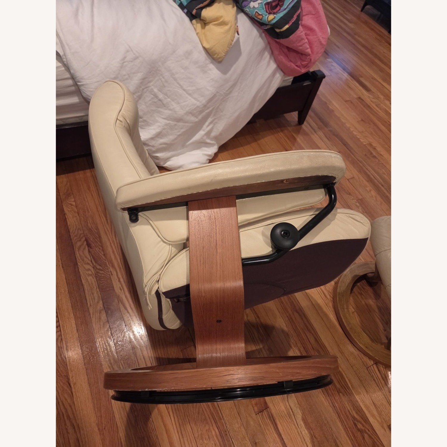 Ekornes Light Brown Leather Armchair - image-1