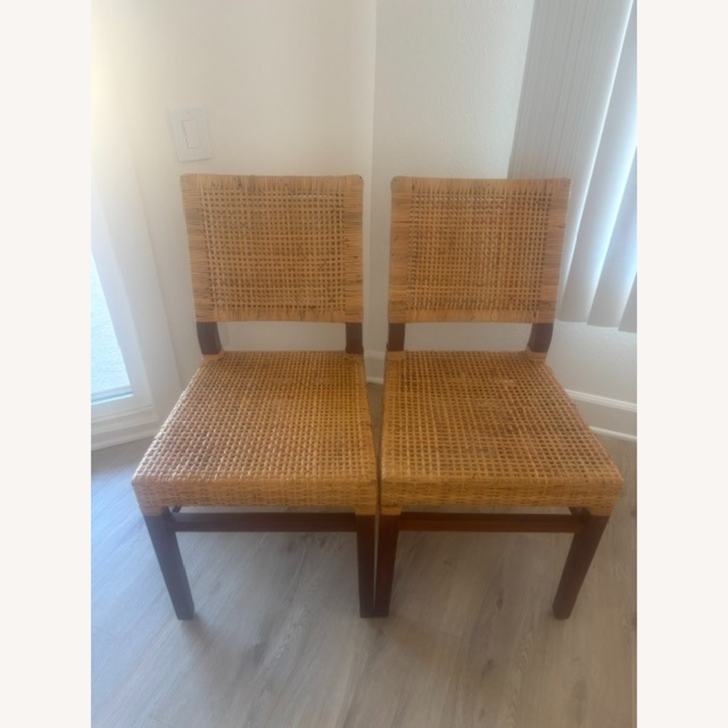 Libby Dark Brown Rattan Dining Chairs - image-1