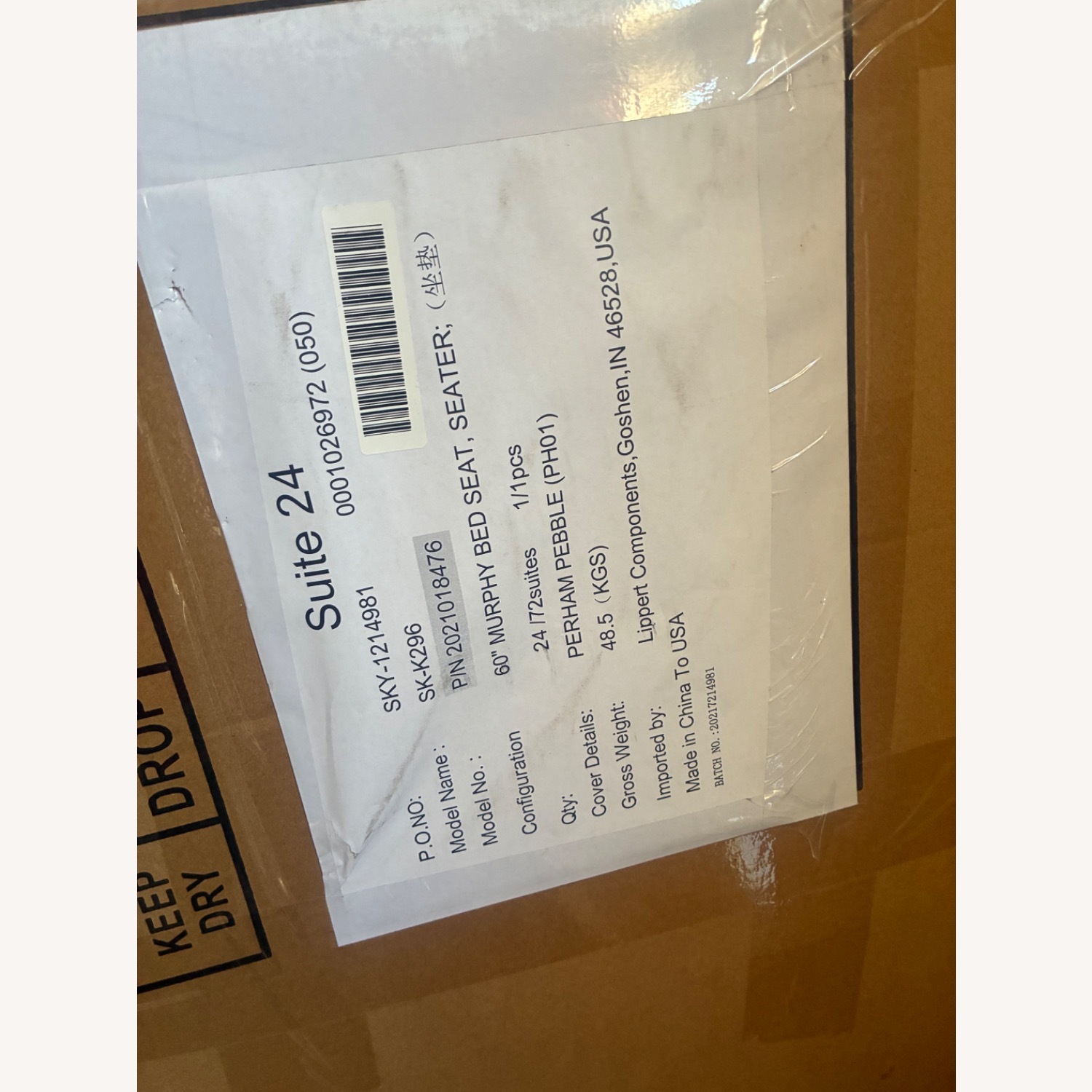Lipper International Inc Light Gray 2 Seater Sofa - image-4
