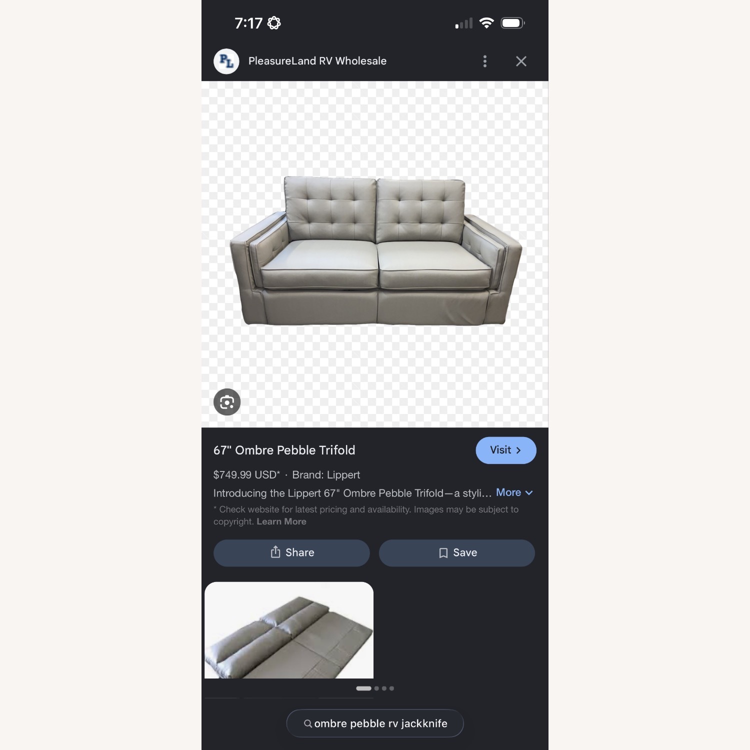 Lipper International Inc Light Gray 2 Seater Sofa - image-1
