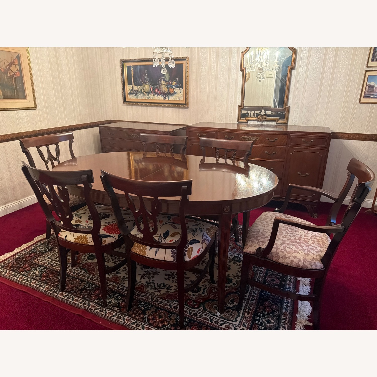 Antique Dark Brown Dining Sets - image-1