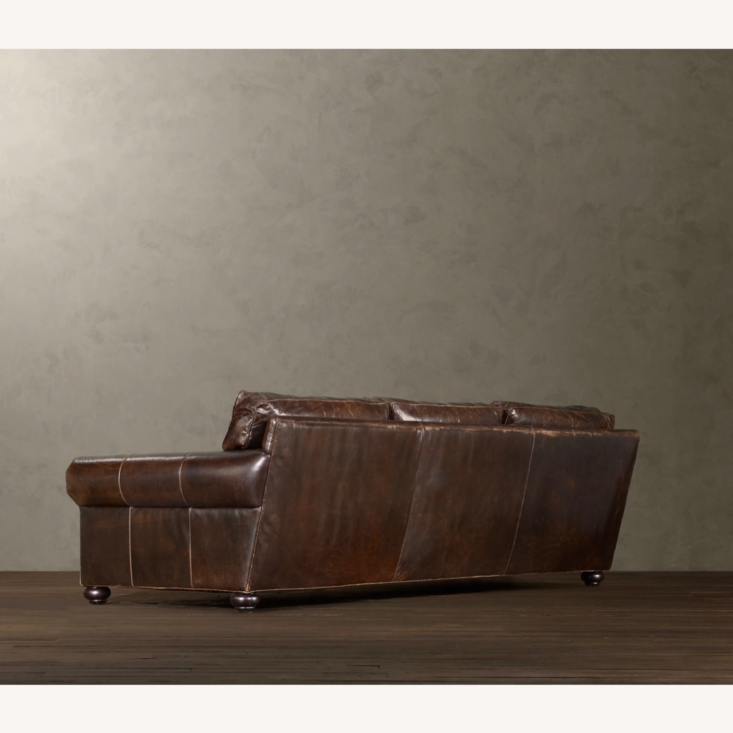Original Lancaster Leather 3-Cushion Sofa - image-1