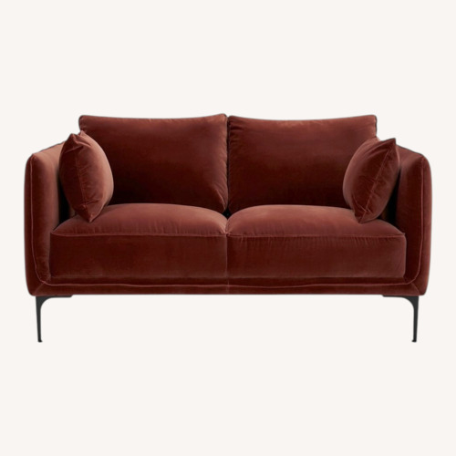 Used Rae Dunn Studio Red Velvet Loveseat for sale on AptDeco