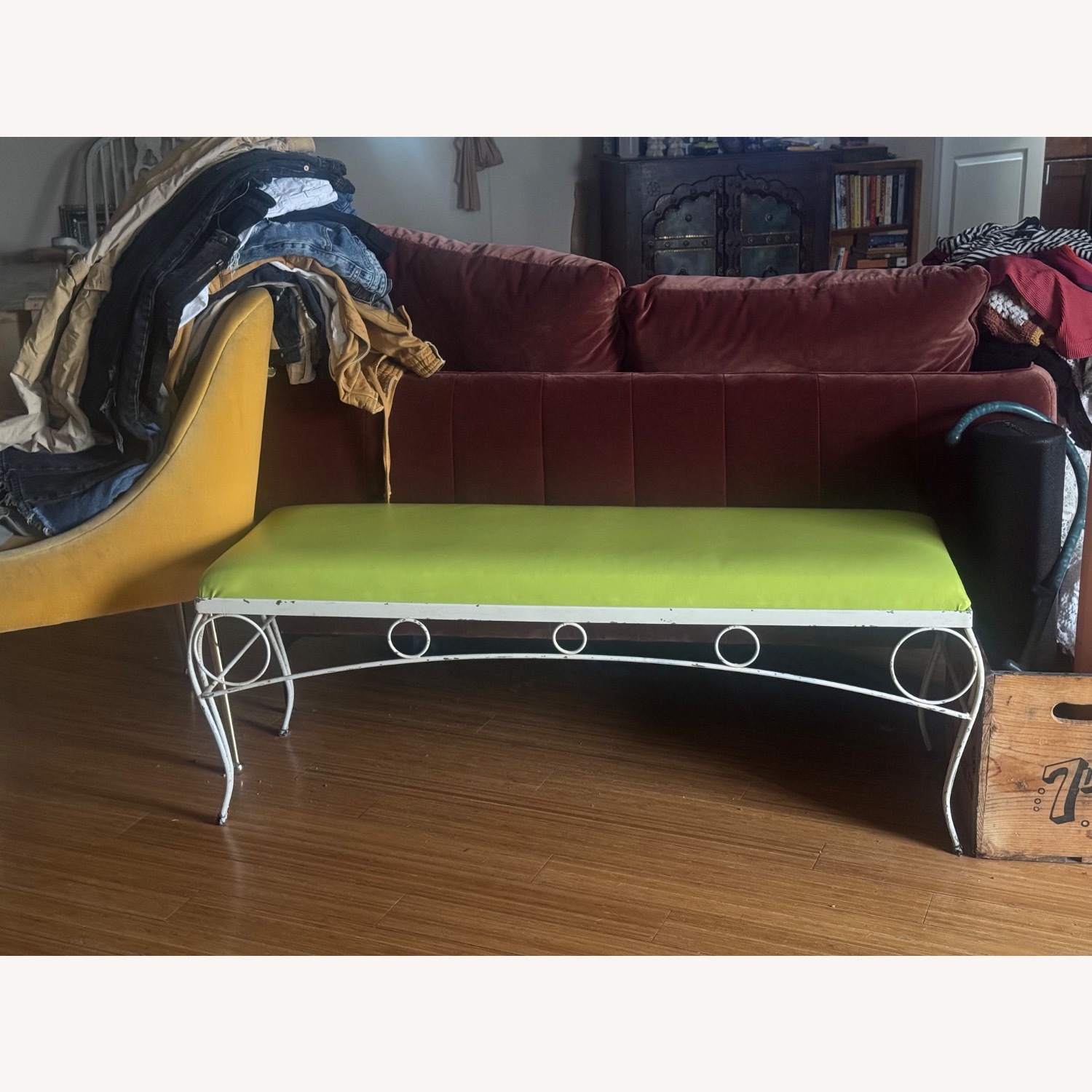 Rae Dunn Studio  Red Velvet Loveseat - image-3