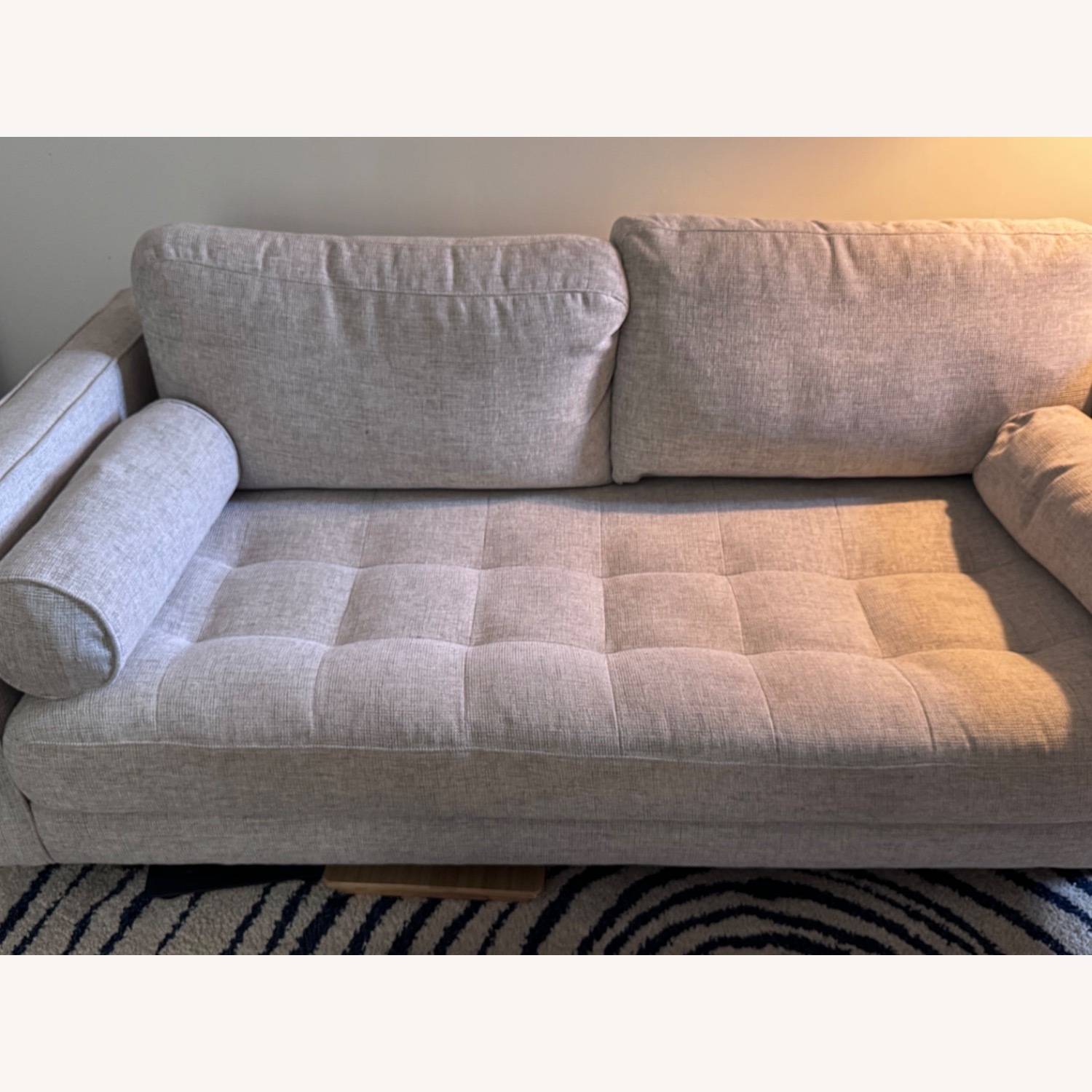 West Elm Dennes Natural Fabric 3+ Seater Sofa - image-1