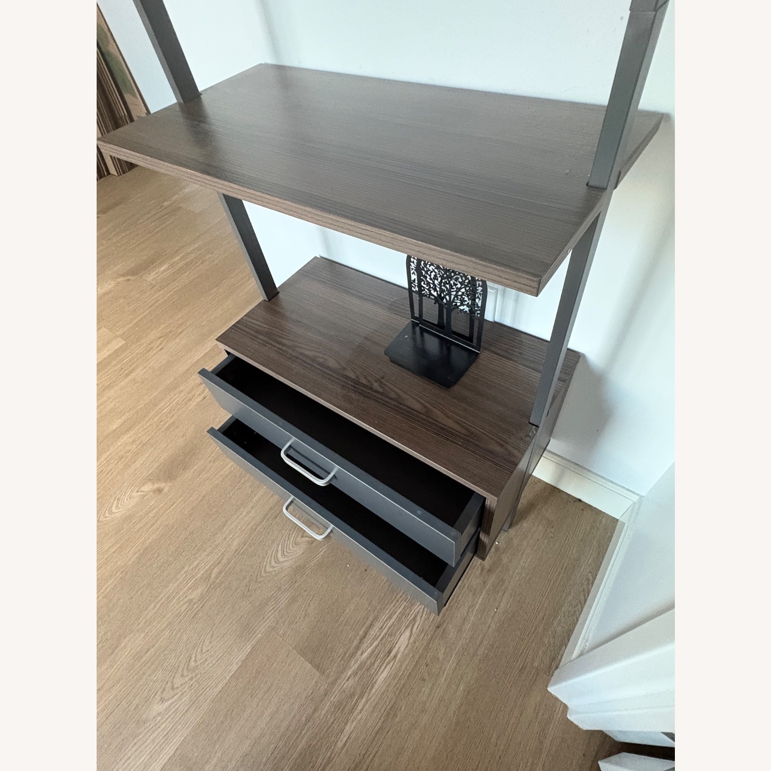 Dark Gray Wood Bookcase - image-3