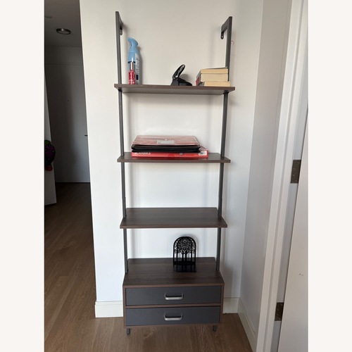 Used Dark Gray Wood Bookcase for sale on AptDeco