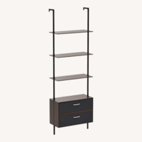 Dark Gray Wood Bookcase