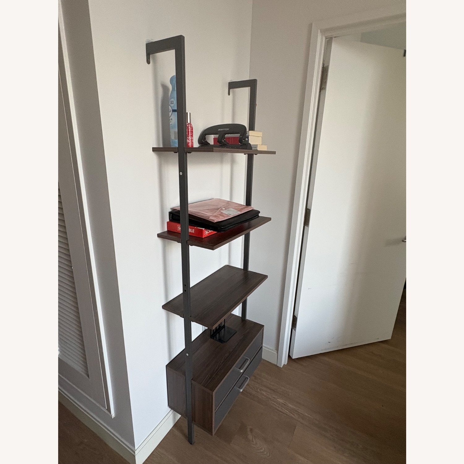 Dark Gray Wood Bookcase - image-2