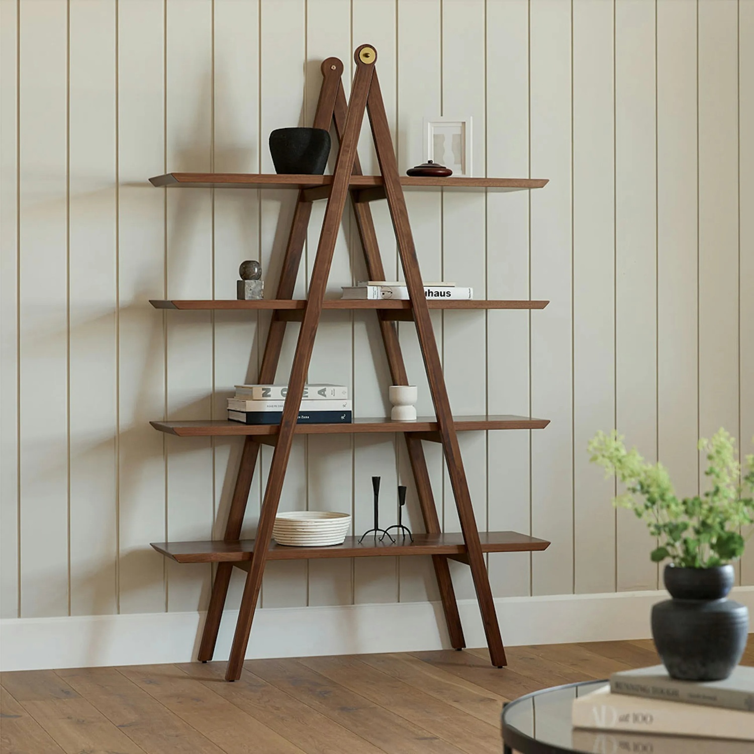 Article Caliper Bookshelf Black And Walnut - image-4