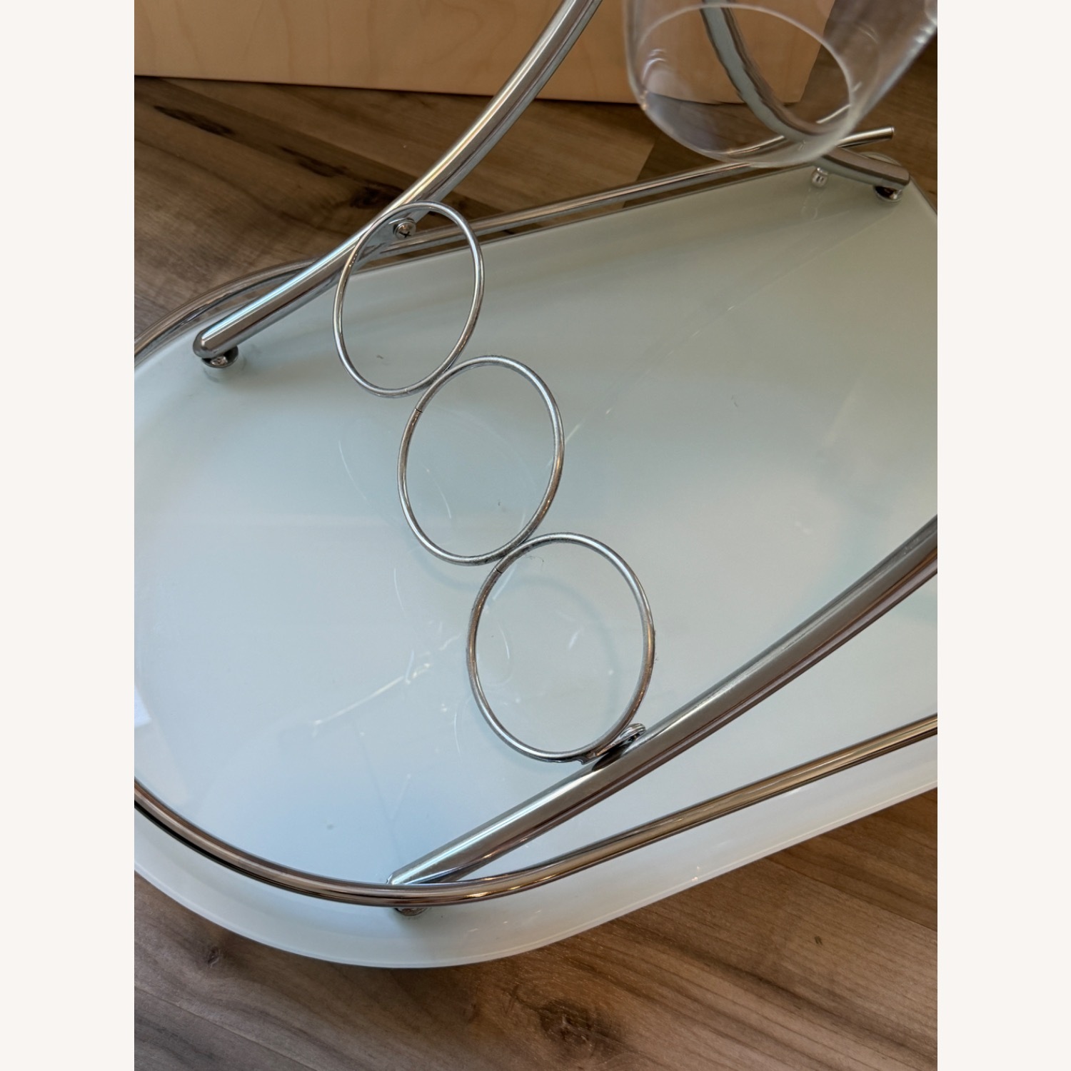 White Glass Bar Cart - image-5