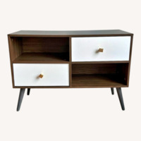 LyuHome Mid Century Modern TV Stand and Console with Drawers