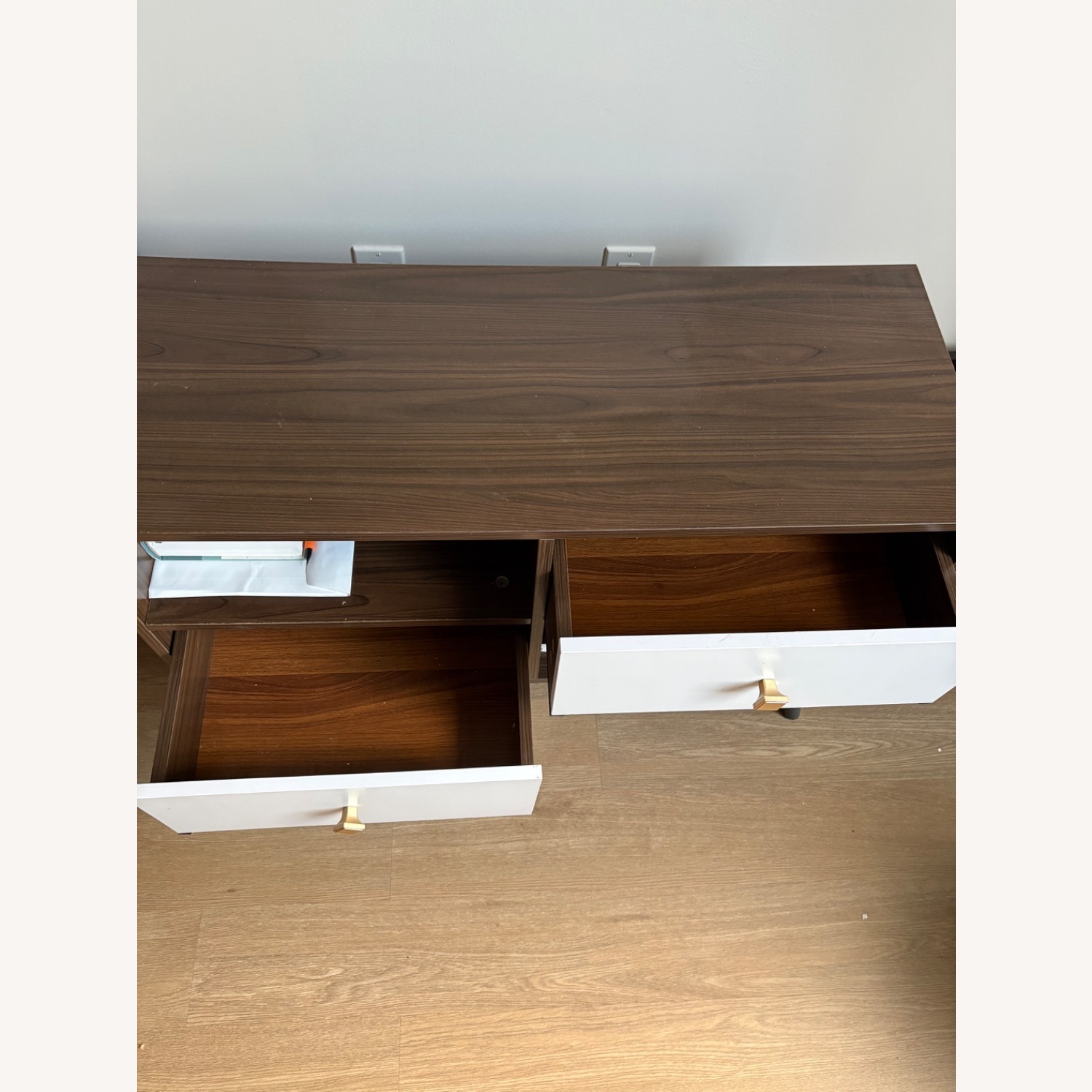 LyuHome Mid Century Modern TV Stand and Console with Drawers - image-3