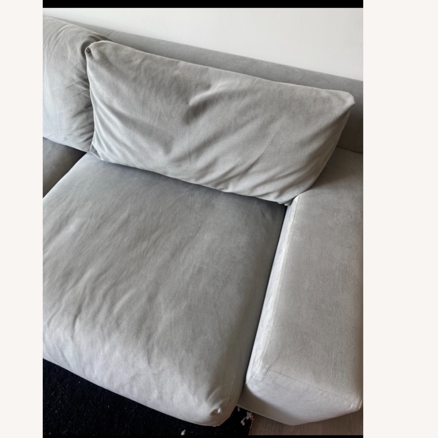 West Elm Dalton Light Gray Velvet 2 Piece Sectional - image-2