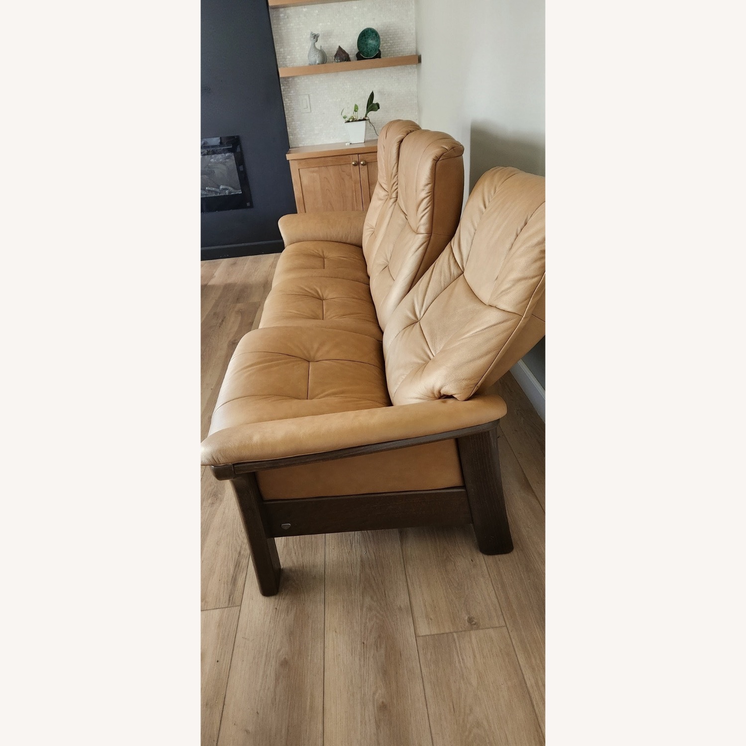 Ekornes Light Brown Leather 3+ Seater Sofa - image-7