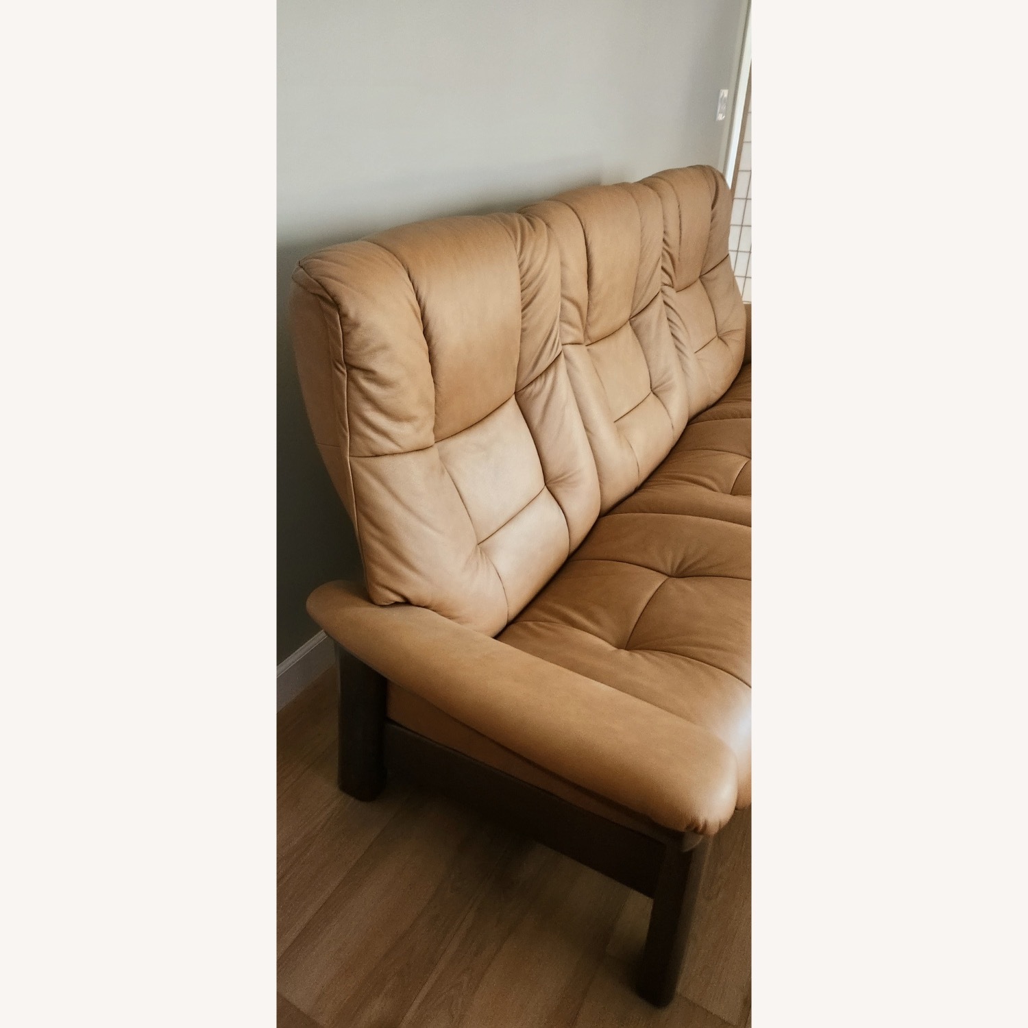 Ekornes Light Brown Leather 3+ Seater Sofa - image-4
