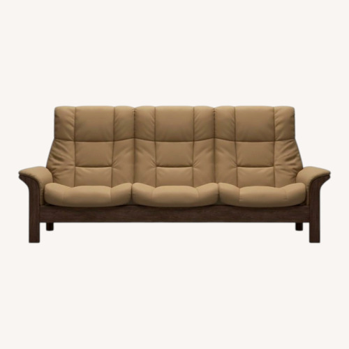 Used Ekornes Light Brown Leather 3+ Seater Sofa for sale on AptDeco