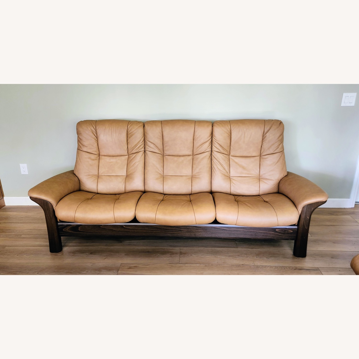 Ekornes Light Brown Leather 3+ Seater Sofa - image-1