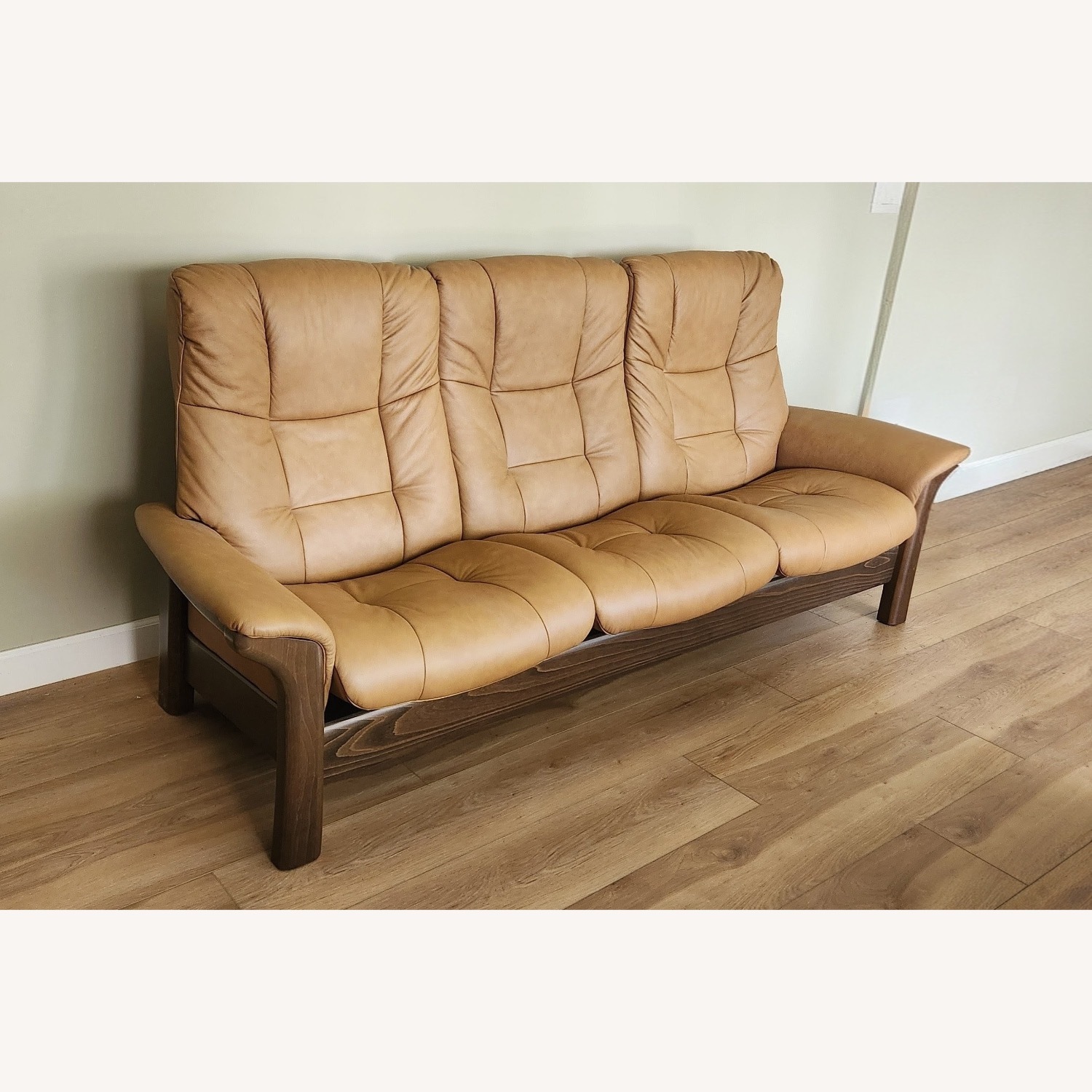 Ekornes Light Brown Leather 3+ Seater Sofa - image-5