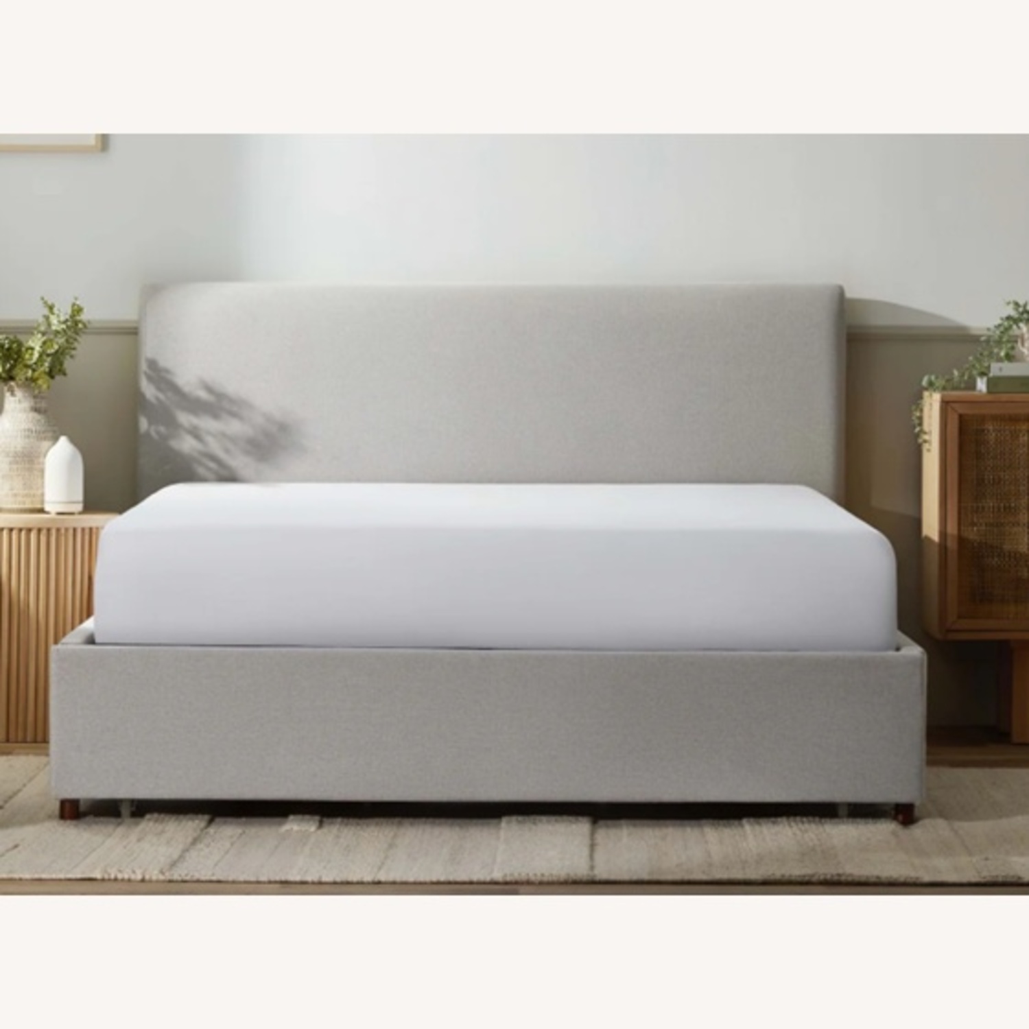 Natural Fabric Queen Bed - image-5