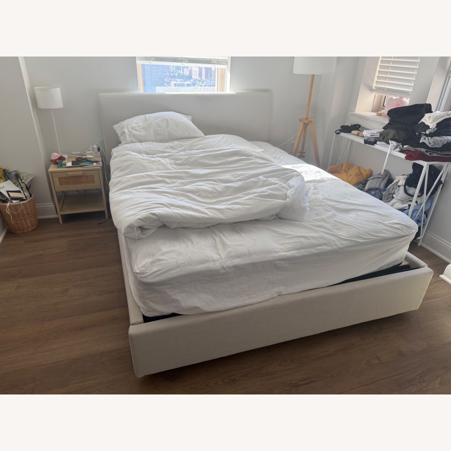 Natural Fabric Queen Bed - image-2