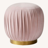 CB2 Pleated Blush Ottoman (Set of 2)
