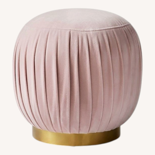 Used CB2 Pleated Blush Ottoman (Set of 2) for sale on AptDeco