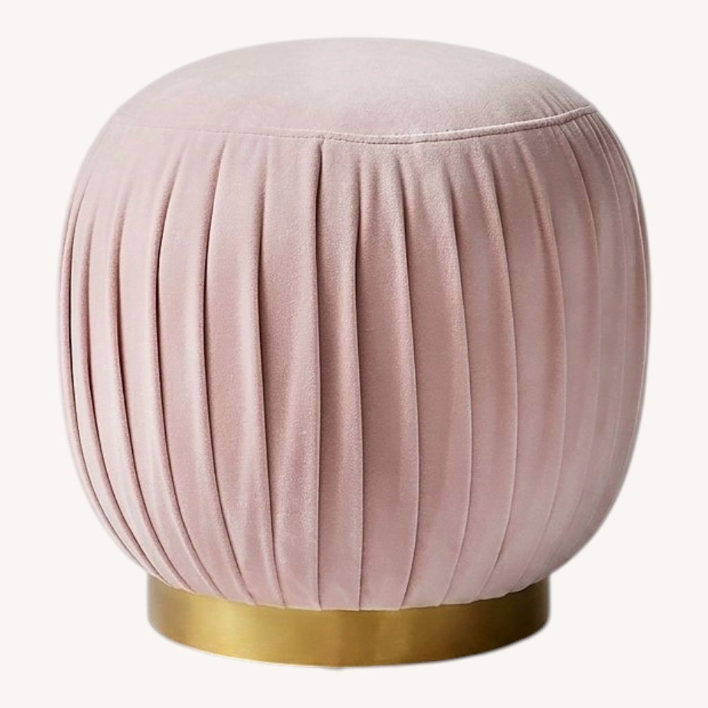 Image of CB2 Pleated Blush Ottomans