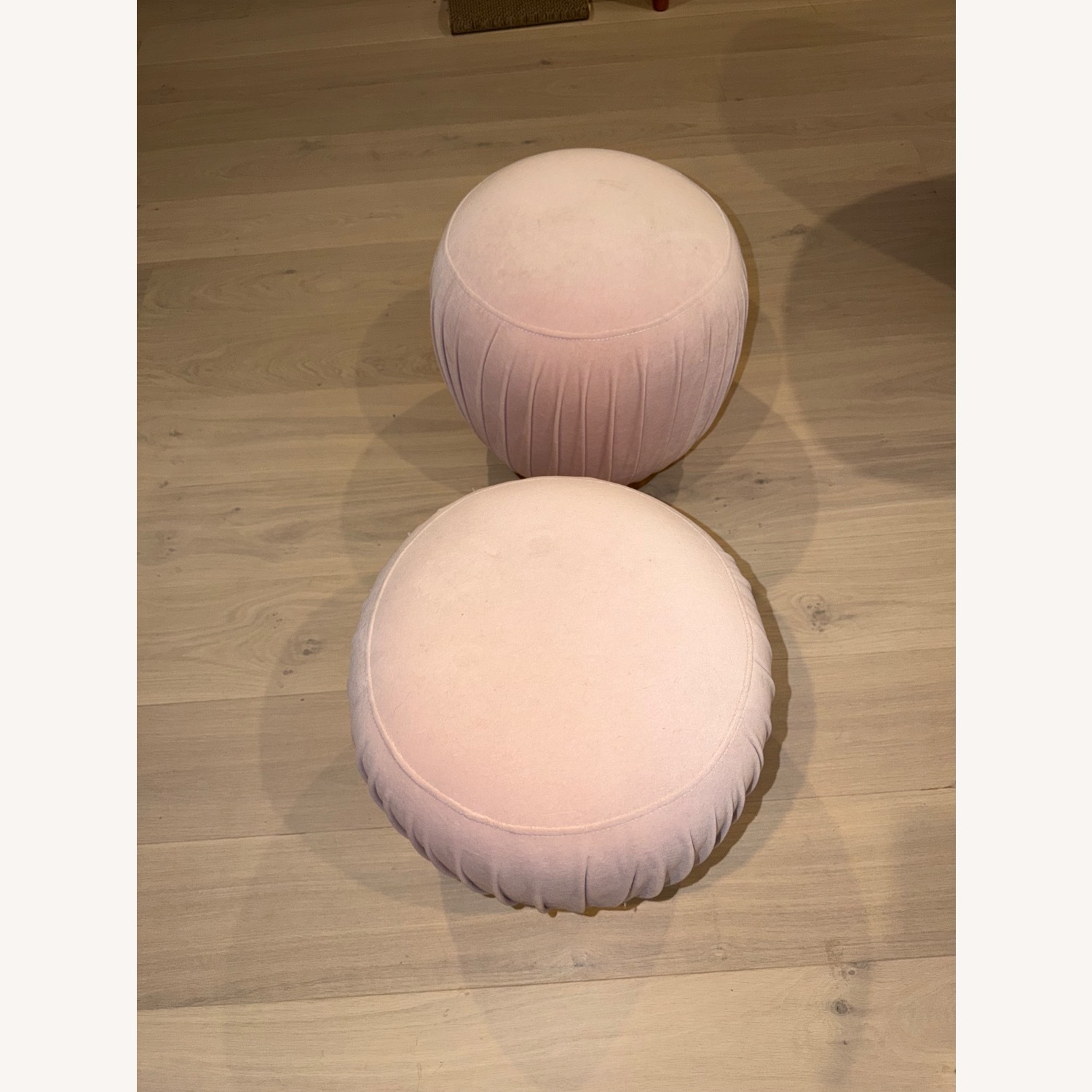 CB2 Pleated Blush Ottoman (Set of 2) - image-7