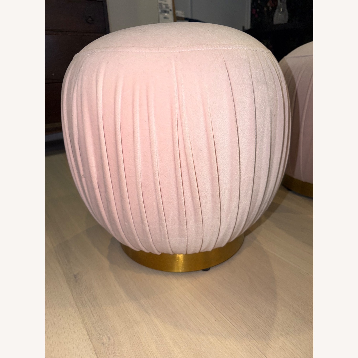CB2 Pleated Blush Ottoman (Set of 2) - image-5