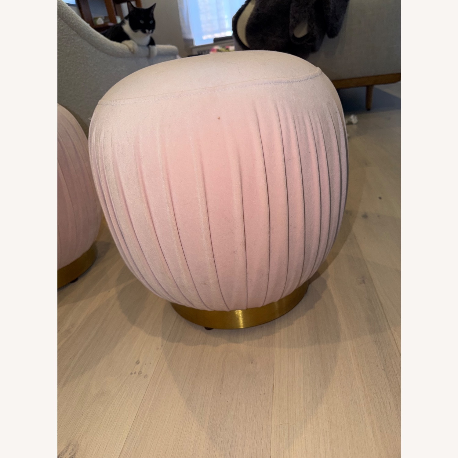 CB2 Pleated Blush Ottoman (Set of 2) - image-8
