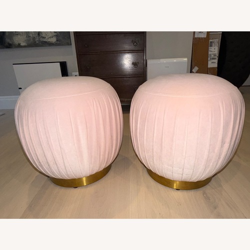 Used CB2 Pleated Blush Ottoman (Set of 2) for sale on AptDeco