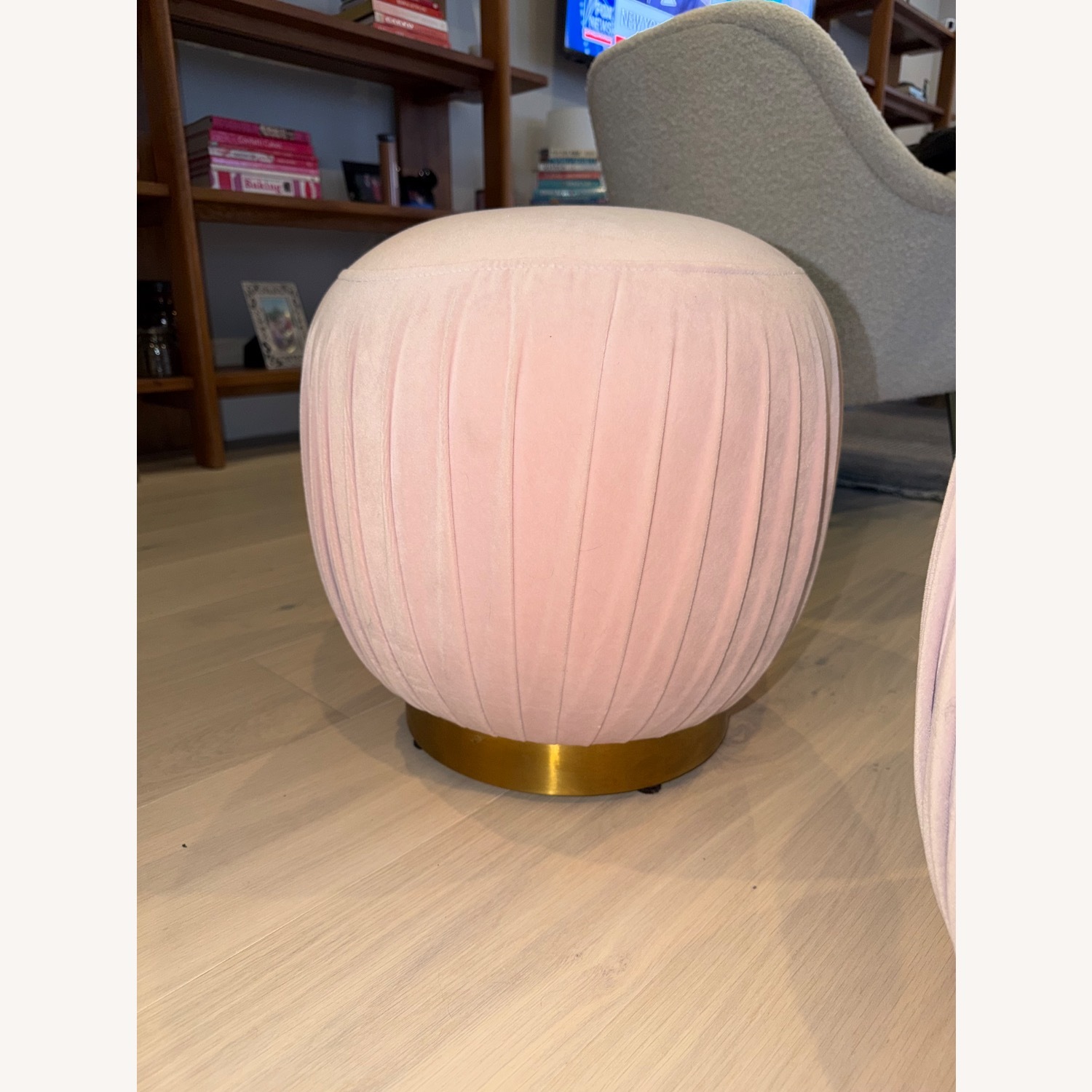 CB2 Pleated Blush Ottoman (Set of 2) - image-9