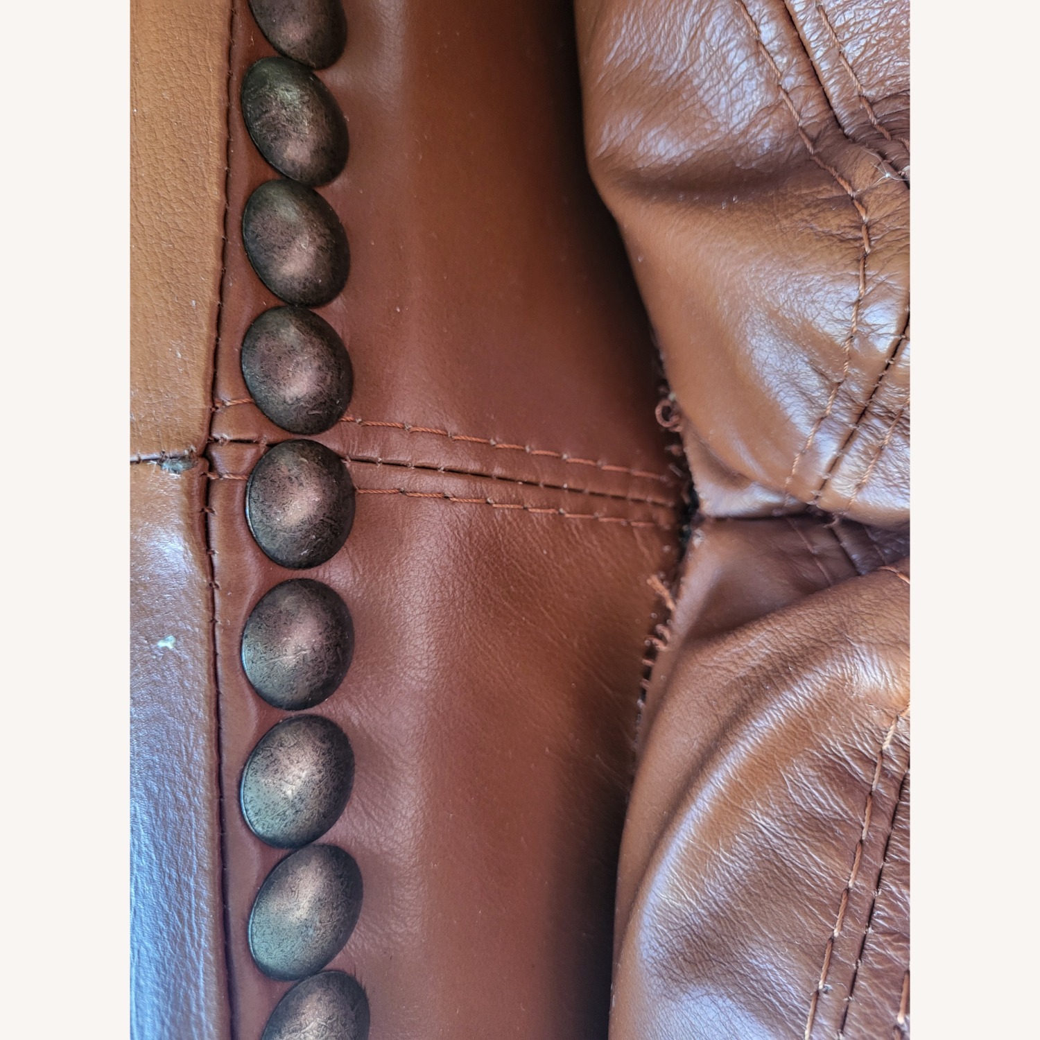 Light Brown Leather 3+ Seater Sofa - image-4