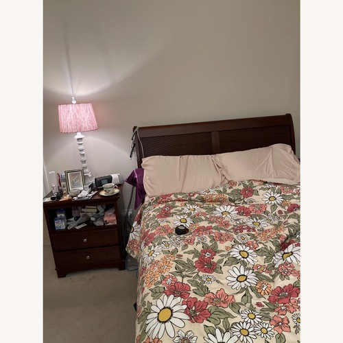 Used Vintage/Antique Dark Brown Queen Bed for sale on AptDeco