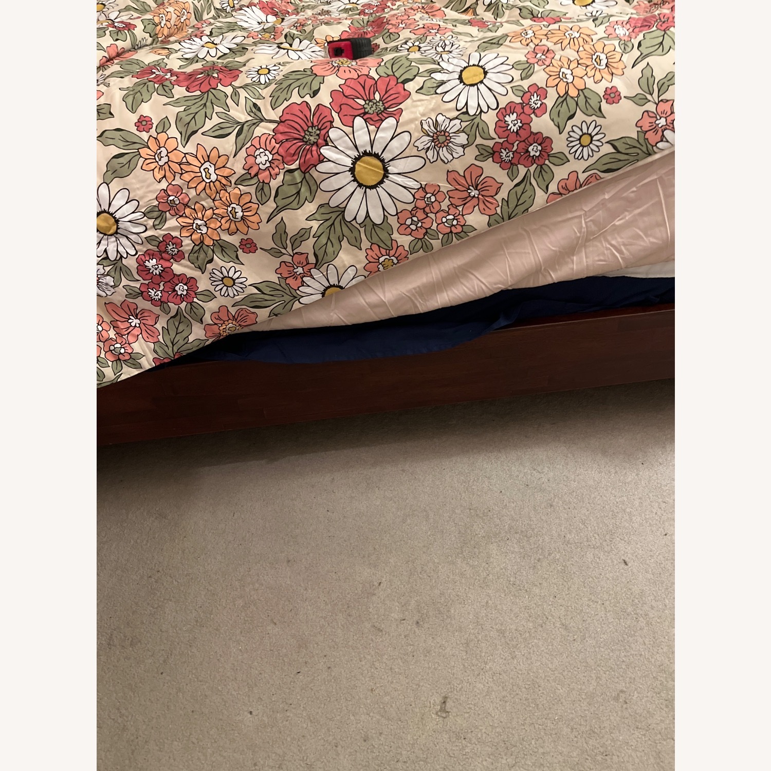 Vintage/Antique Dark Brown Queen Bed - image-3