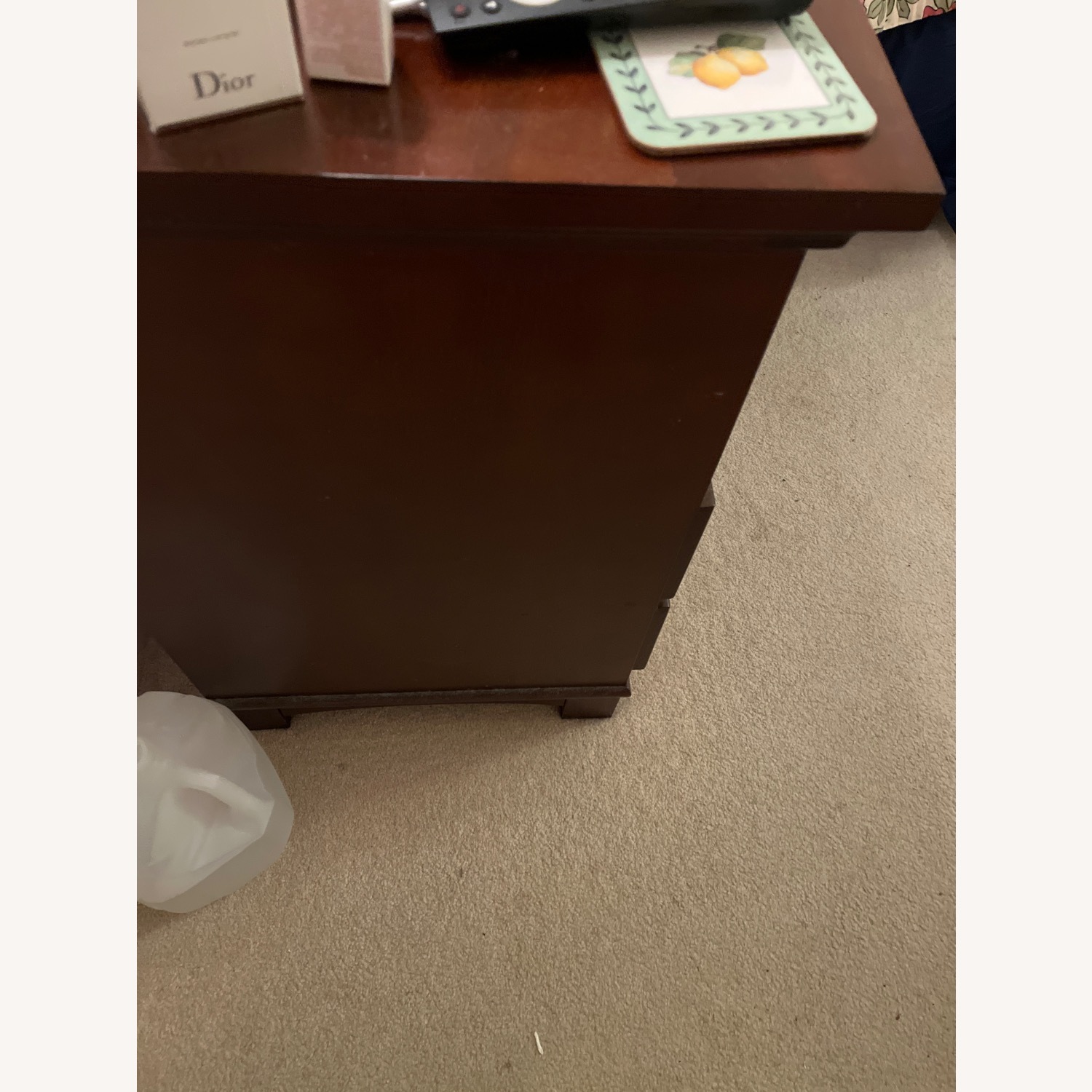 Dark Brown Wood Nightstand - image-3