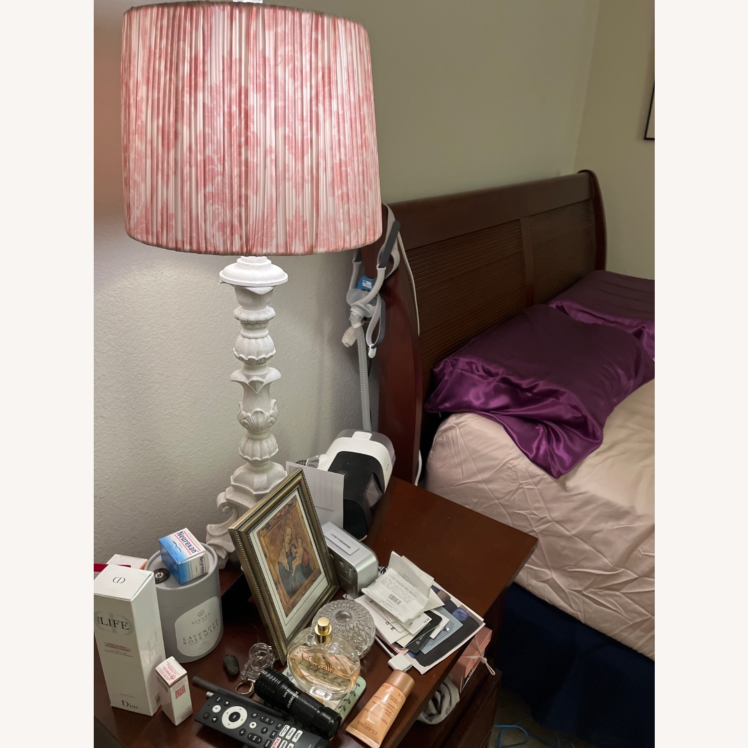 Dark Brown Wood Nightstand - image-6