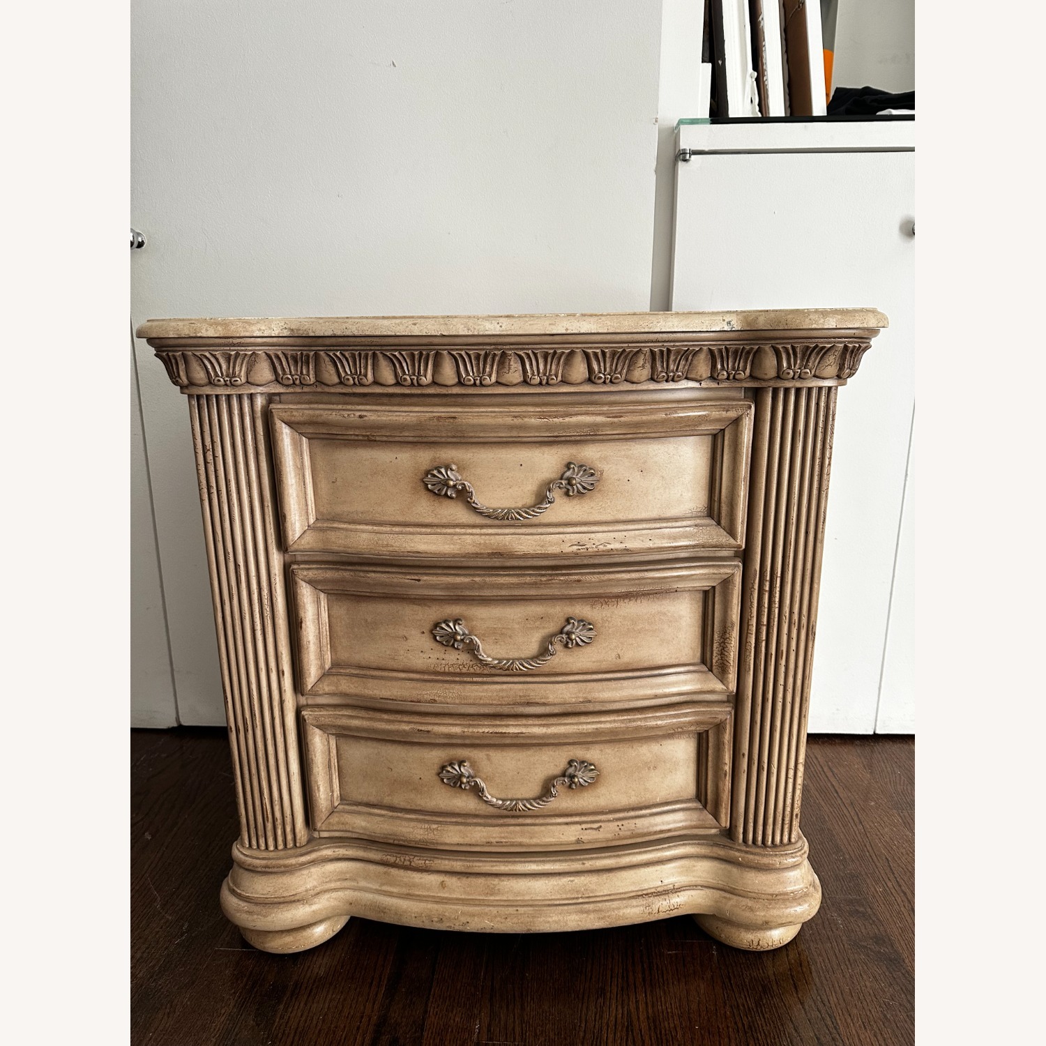 Set of Wynwood Wood and Marble Top Nightstands - image-2