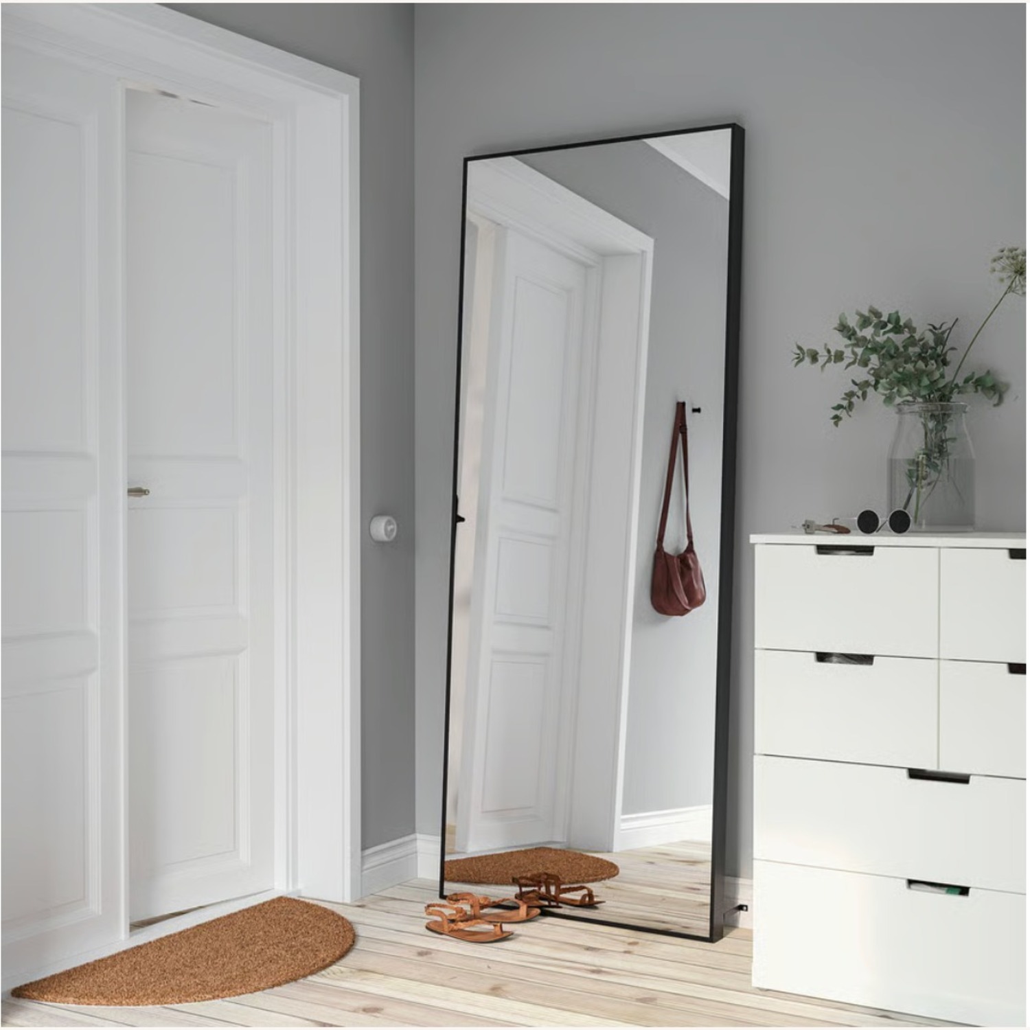 IKEA Hovet Mirror Black Aluminum Wall Mirror - image-3