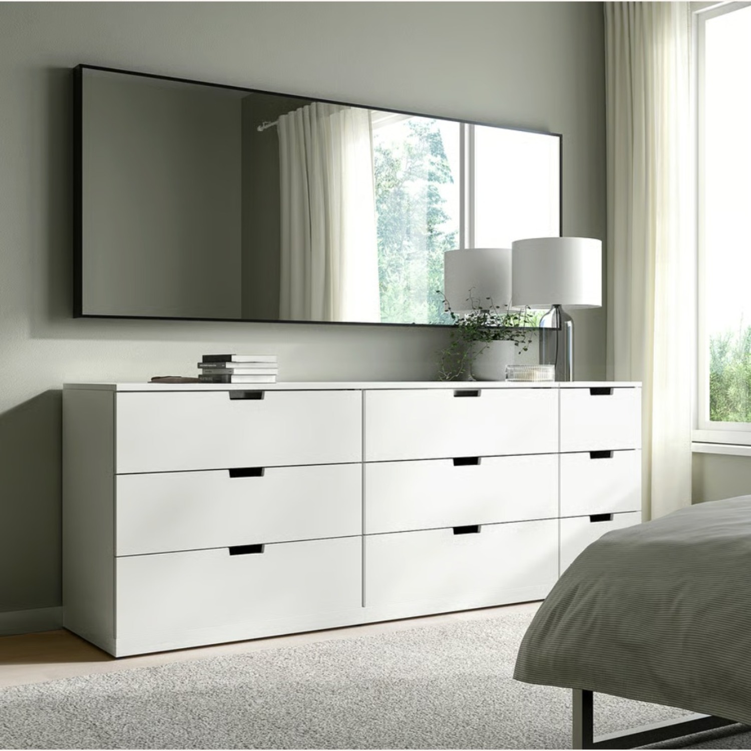 IKEA Hovet Mirror Black Aluminum Wall Mirror - image-4