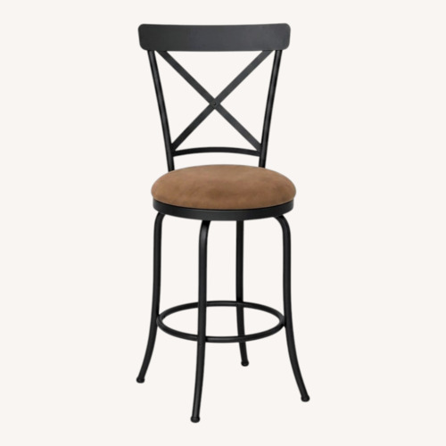 Used Metal Cross-Black Swivel Bar Stool for sale on AptDeco