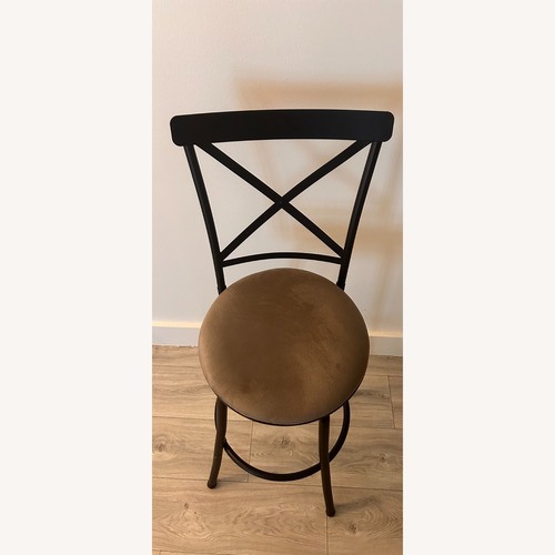 Used Metal Cross-Black Swivel Bar Stool for sale on AptDeco